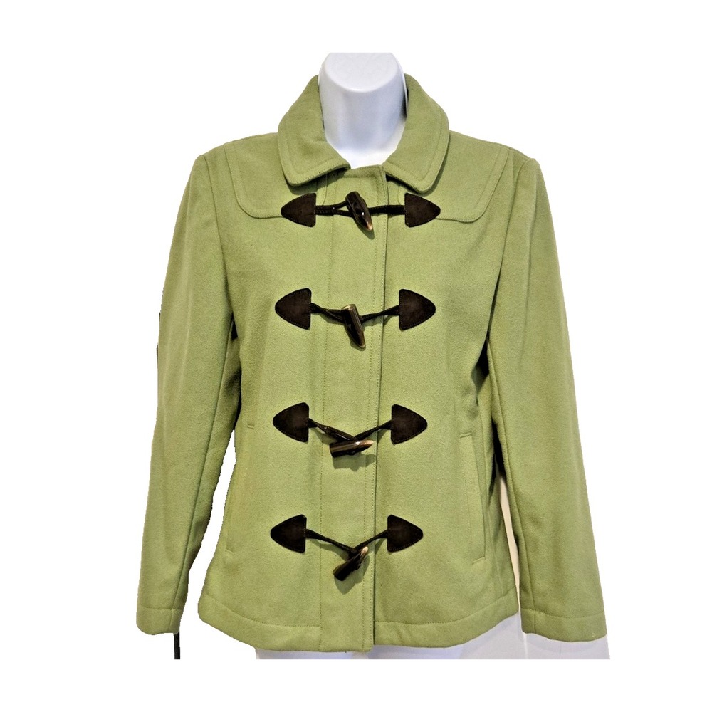 VTG Y2K GAP Women's Jacket Toggle Zip Lined Wool Blend Pea Coat Size Small